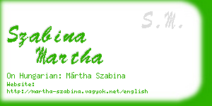 szabina martha business card